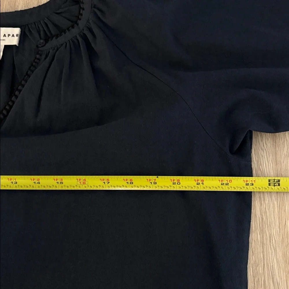 Apiece Apart Maria Mini Dress Puff Gathered Sleeves Women’s Size XS Navy Blue